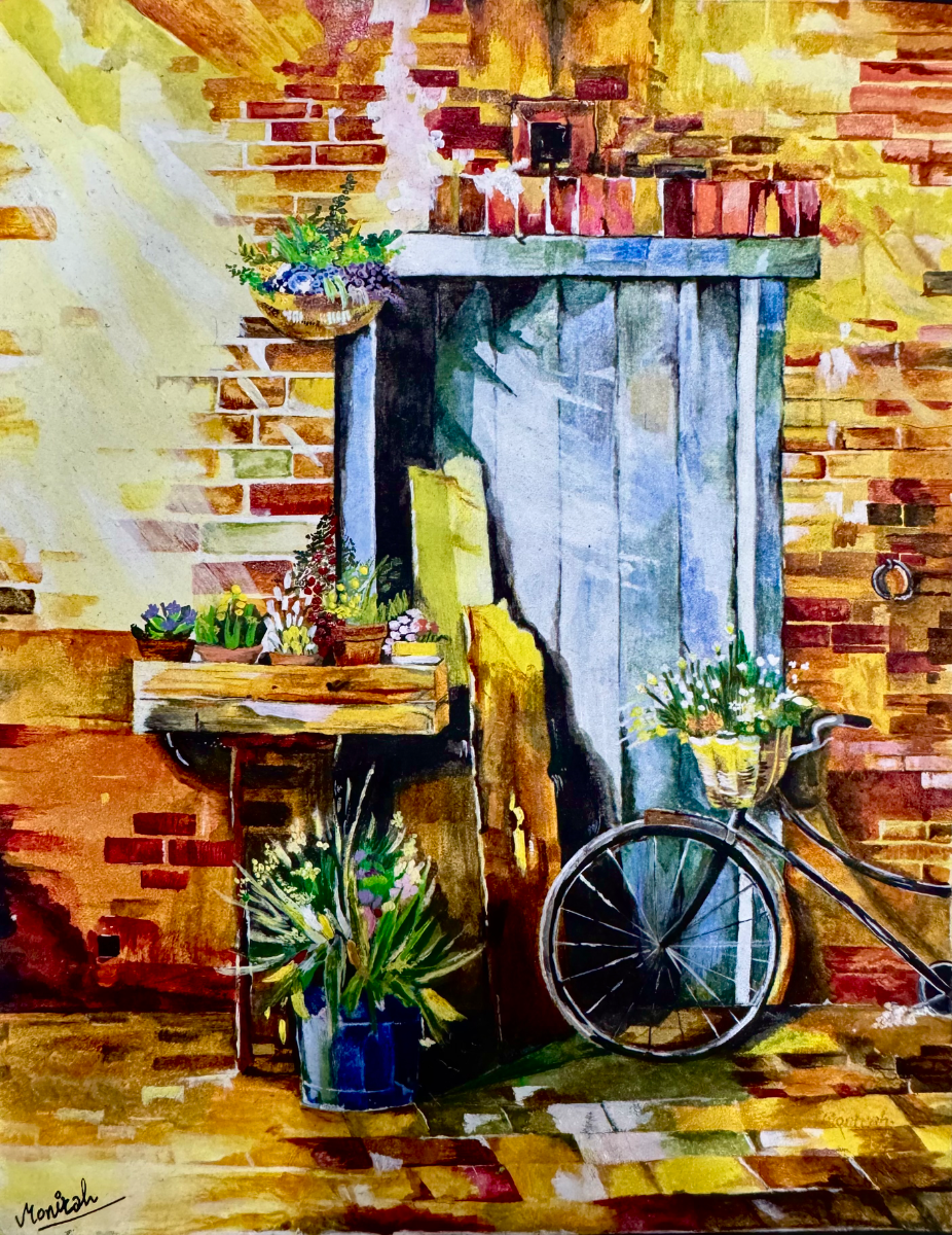 Flowers by the doorstep
