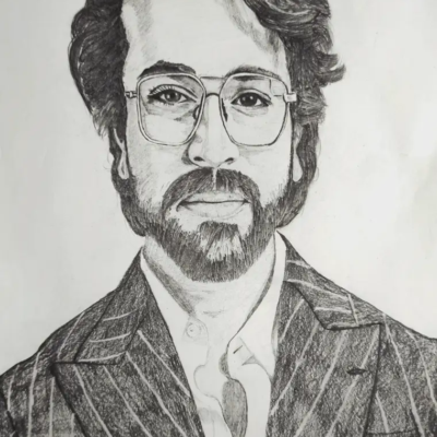 Ram Charan Vintage Portrait – Original Graphite Pencil Sketch | Framed Realistic Wall Art
