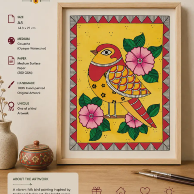 Bird Madubani Painting (Unframed)