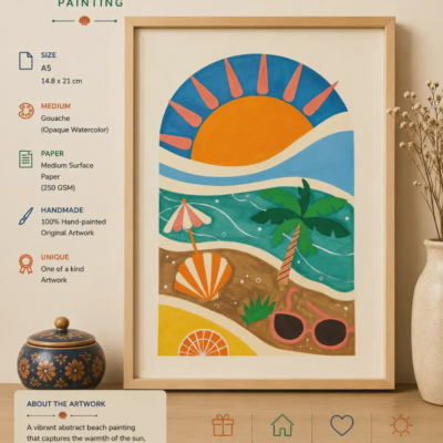 Abstract Beach Painting (Unframed)