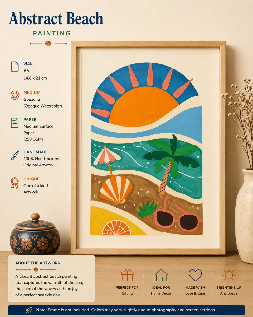 Abstract Beach Painting (Unframed)