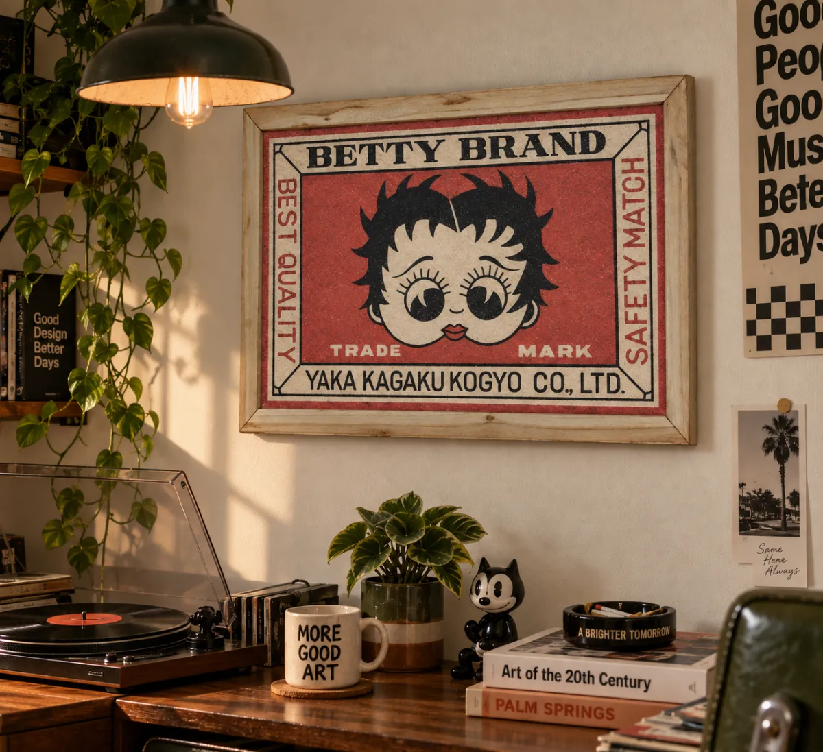 Betty-Boop Retro Canvas Framed Poster