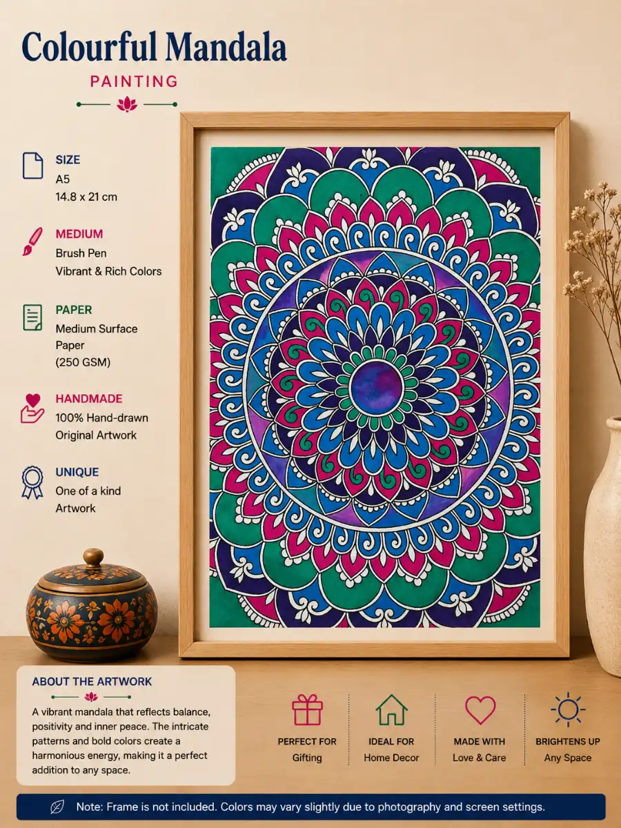 Colourful Mandala (Unframed)