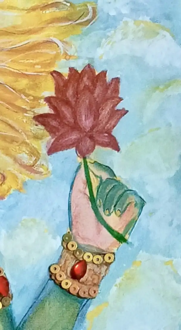 Kurma avatar - hand painted Devotional with beads