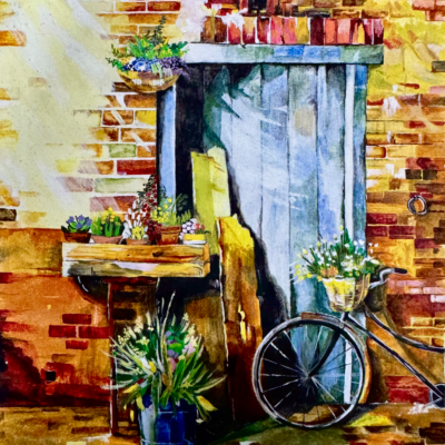 Flowers by the doorstep