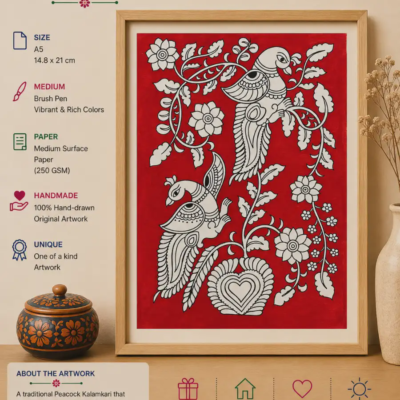 Peacock Kalamkari (Unframed)
